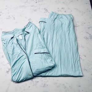Eberjey light blue Women's Pajama Set Long Sleeves Long Pants women's Large